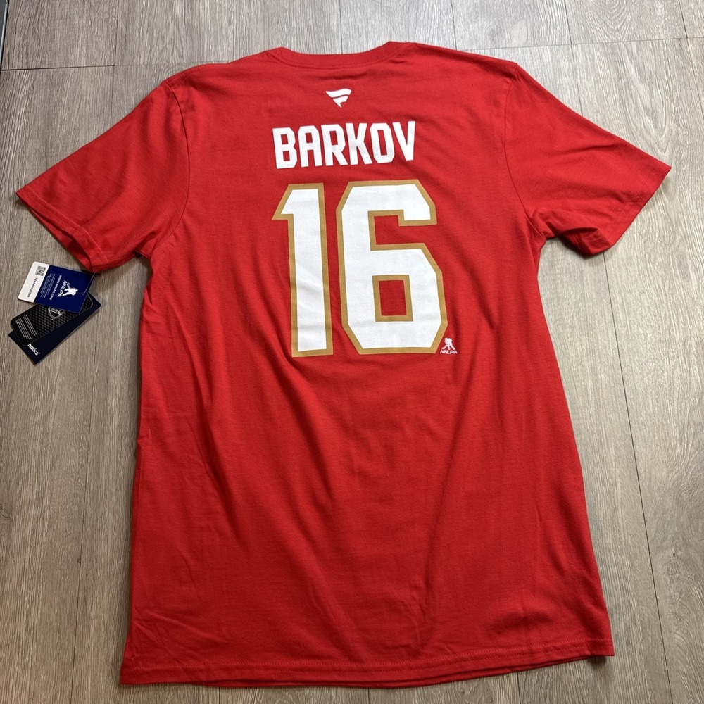 Aleksander Barkov Florida Panthers Fanatics T-Shirt Red‎ Mens Medium M New